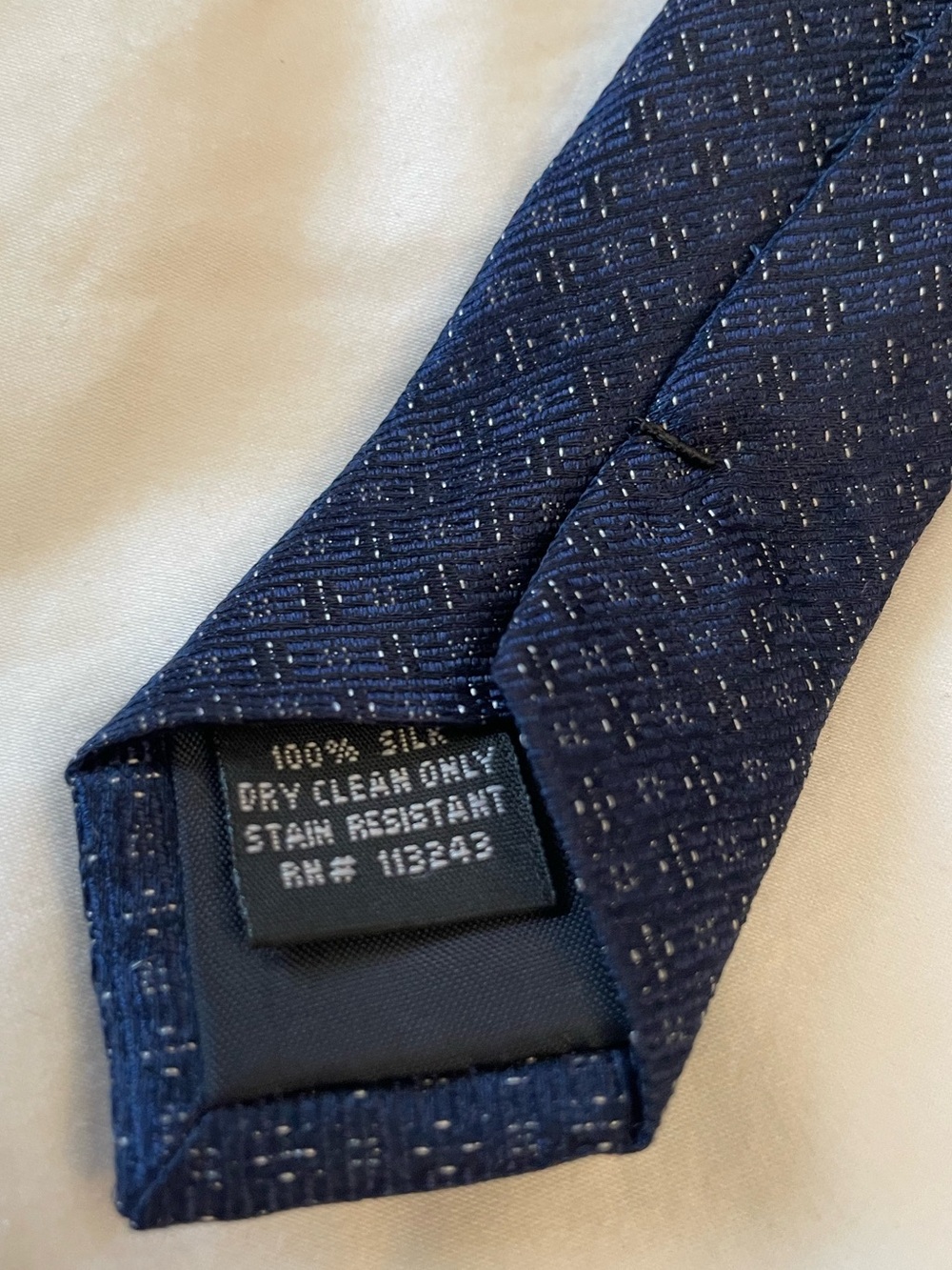 The Tie Bar Navy Textured Geometric Tie - Picture 4 of 7